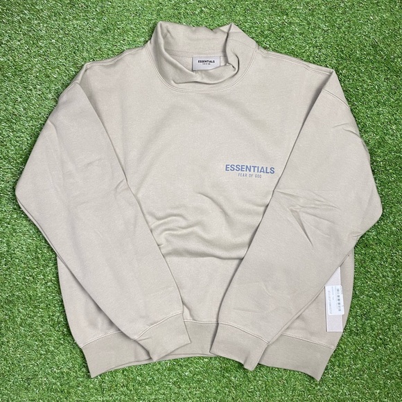 New w/ tags women’s 2021 fear of god essentials mock neck pullover in Sage - Picture 1 of 4